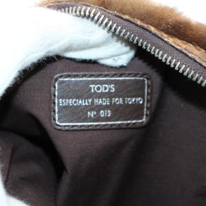 TOD'S ワンショルダーバッグ パイソンレザー ファー ブラウン
