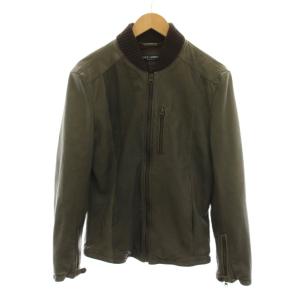 ジャケット ラムレザー 46 カーキ