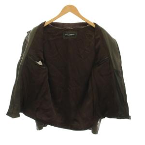 DOLCE&GABBANA ジャケット ラムレザー 46 カーキ