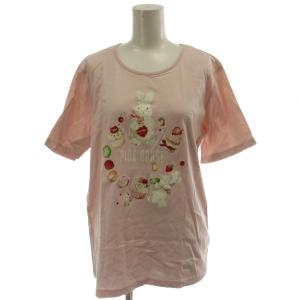 Tシャツ L ピンク ウサギ柄 スイーツ柄 半袖 ラウンドネック A2111UTS422 /GG