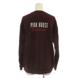 PINK HOUSE スウェット トレーナー L ボルドー 長袖 バラ 刺繍 アップリケ A2184UTR424 /GG