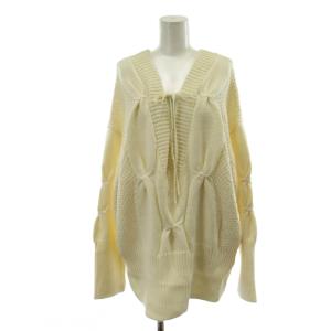 23AW ニット セーター F 白 ホワイト Vネック 長袖 立体編み 02320190440 /KG
