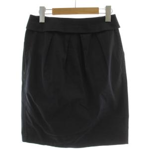 PRADA タイトスカート 40 黒 ひざ丈 フロントボタン APD120073700 /GG