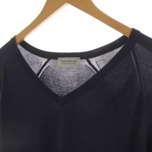 JOHN SMEDLEY ニット セーター S 紺 ネイビー Vネック 長袖 /RR