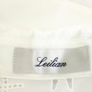 Leilian レース シャツ ブラウス 七分袖 刺繍 11 白 ホワイト 0202332 /G