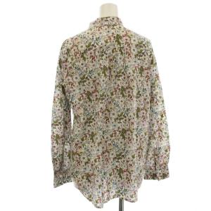 Leilian ボタニカル柄シャツ 花柄 シャツ ブラウス 長袖 11 白 ホワイト 0202992 /G