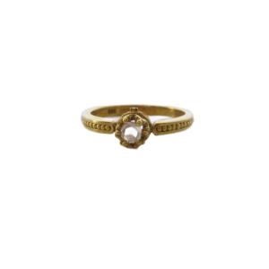 ローズプロミス リング K18 ダイヤモンド 0.12ct 9号 イエローゴールド