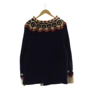 SASQUATCH fabrix ニットジャケット ウール L 紺 ノルディック柄 長袖 10AW-KNN-003 /JP