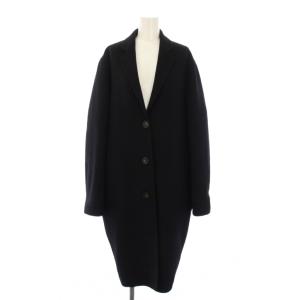 Single breasted Wool Coat ロングコート ウール アウター 34 黒 ブラック