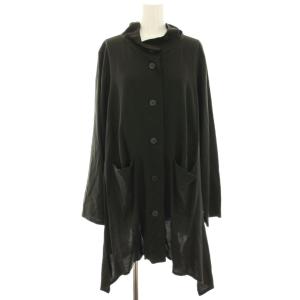 ロングシャツ スタンドカラーシャツ ウール混 長袖 40 黒 ブラック 01222530 /HN