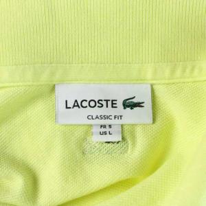 LACOSTE ポロシャツ L 黄 イエロー 半袖 ロゴ刺繍 無地 /AP