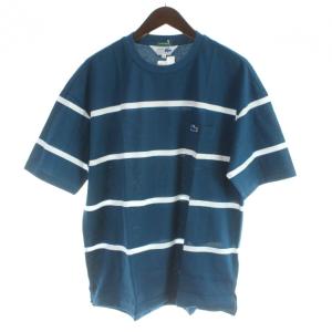 SHIPS別注 ドロップテイル ポケット リラックス Tシャツ XL 緑 グリーン ボーダー柄 クルーネック