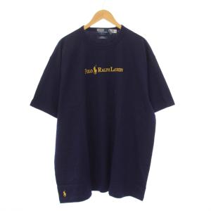 タグ付き BEAMS別注 Tシャツ カットソー 半袖 ロゴ刺繍 XL 紺 710939130001 /KH