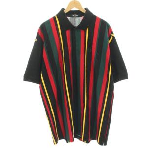 KNIT POLO SHIRT ニットポロシャツ 半袖 ロゴ L ブラック FZ1826 /KH