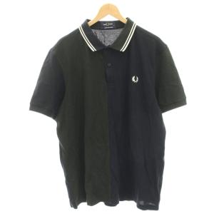 × BEAMS タグ付き ポロシャツ カットソー 切替 半袖 XL カーキ 紺 ネイビー SM9152