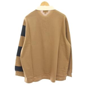 LACOSTE タグ付き クレイジーパターンラガーシャツ ポロシャツ カットソー 長袖 ボーダー アシンメトリー 5 茶
