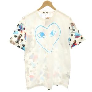 × FROZEN タグ付き クリスマス限定 アナと雪の女王 ライン ハートTシャツ カットソー 半袖 L