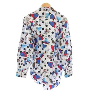 COMME des GARCONS DISNEY 14AW クリスマス限定 アナ雪 シャツ 長袖 ストライプ M 青 ON-B004 /KH