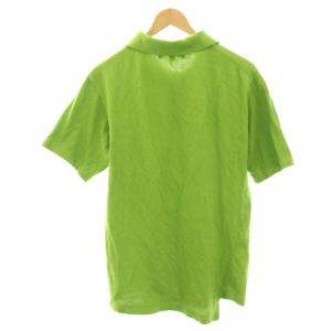 COMME des GARCONS SHIRT × LACOSTE コットン鹿の子アシンメトリーポロシャツ カットソー 半袖 L 黄緑 イエローグリーン