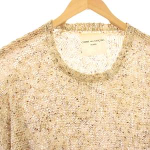 COMME des GARCONS HOMME AD1995 ニット セーター バイカラー ベージュ グレー IN-040030