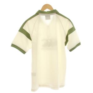 CANTERBURY Tシャツ M 緑 グリーン アイボリー 半袖 ハーフジップ ポロ襟 /KG