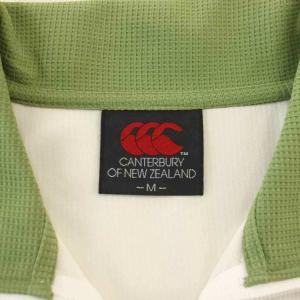 CANTERBURY Tシャツ M 緑 グリーン アイボリー 半袖 ハーフジップ ポロ襟 /KG