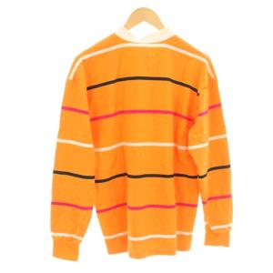 CANTERBURY シャツ M オレンジ ボーダー柄 襟付き 長袖 /KG