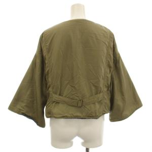 KAPITAL 岡山児島工場産 ノーカラージャケット 裏地ボア XS カーキ /G