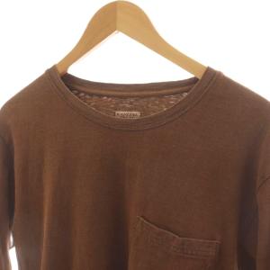 KAPITAL コハゼカフススラブボーダーTシャツ カットソー 長袖 3 茶 ブラウン K1402LC211 /RR