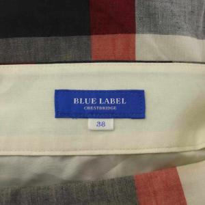 BLUE LABEL CRESTBRIDGE スカート 38 マルチカラー チェック柄 ひざ丈 リボンベルト /KG