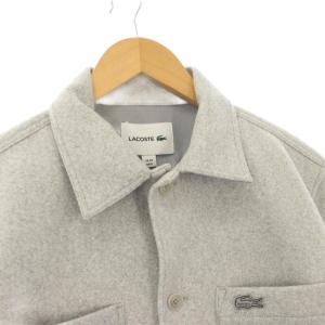 LACOSTE タグ付き テクニカルフランネルシャツ 長袖 S グレー CH7210 /KH