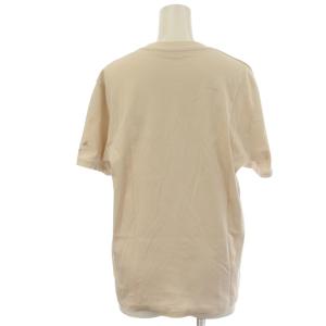 agnes b. Tシャツ M ベージュ 半袖 ラウンドネック ロゴプリント /KG