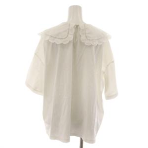 yori スカラップカラーカットソー シャツ ブラウス F 白 ホワイト ビッグカラー 半袖 YR2111-018SP-3