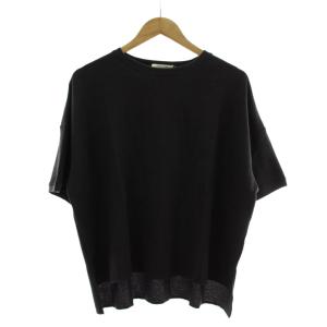 FREAK'S STORE ワッフル セットアップ カットソー M 黒 ブラック クルーネック 半袖 イージーパンツ /RK