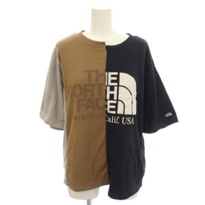 nanamica ナナミカ アシンメトリー ロゴ Tシャツ 半袖 S 茶 グレー 黒 NT3120N /G