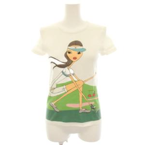 Tシャツ カットソー ゴルフプリント 半袖 S 白 ホワイト /HN