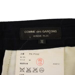 COMME des GARCONS HOMME PLUS AD2012 13SS サルエルパンツ ジップフライ ストライプ柄 ウール M 黒 PK-P092 /BM