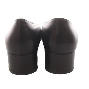 FABIO RUSCONI パンプス アーモンドトゥ チャンキーヒール レザー 38 黒 ブラック /AN60