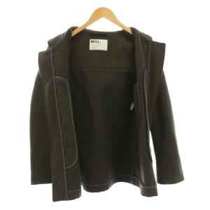 MHL. ダッフルコート ウール メルトン ショート アウター S カーキ フード付き 596-210254 /YM