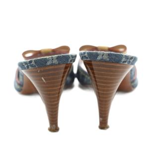 LOUIS VUITTON モノグラム ミュール デニム リボン 36 インディゴブルー
