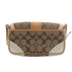 COACH シグネチャー ショルダーバッグ キャンバス レザー ベージュ 白 ホワイト 1459 /AN62