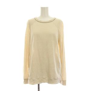 Tシャツ カットソー 長袖 リネン混 M ライトベージュ /YM
