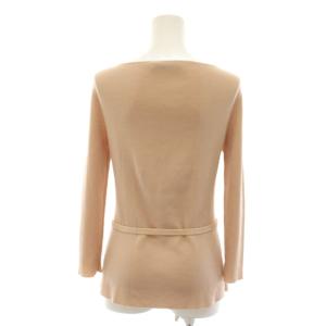 Christian Dior ニット セーター 40 ピンクベージュ 長袖 スクエアネック リボンベルト 8C13055301 /YM