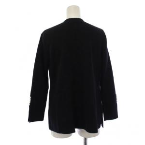 René ノーカラー ニット カーディガン ジャケット 七分袖 ウール 34 紺 6212940 /BM