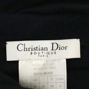 Christian Dior タイト ワンピース ロング 透かし模様 長袖 36 黒 ブラック NUNL46200 /G
