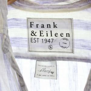 Frank&Eileen フランクアンドアイリーン シャツ S 白 紫 ストライプ柄 ノーカラー 長袖 2910700320 /JP