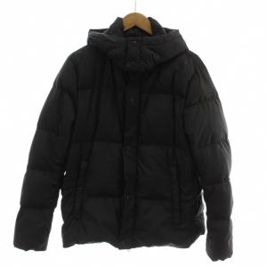 ダウンジャケット 上着 XL 黒 ブラック 無地 フード付き 長袖 674-1214001 /KG