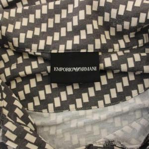 EMPORIO ARMANI Tシャツ S グレー 襟付き 総柄 半袖 /GP