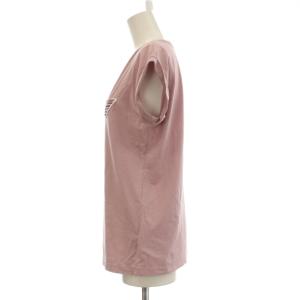 EMPORIO ARMANI Tシャツ 42 ピンク ロゴパッチ 半袖 /GP