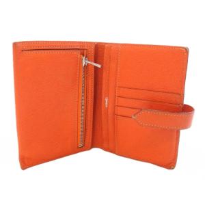HERMES ベアンコンパクト 二つ折り財布 オレンジ G刻印